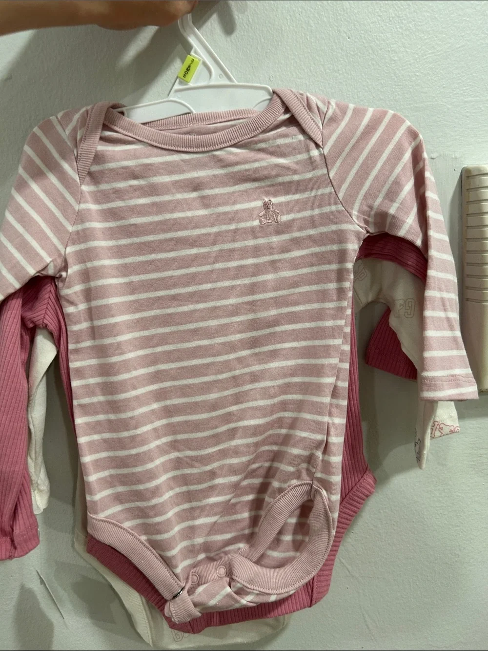 GAP Cream Logo Bodysuit with Pink Layered Tops